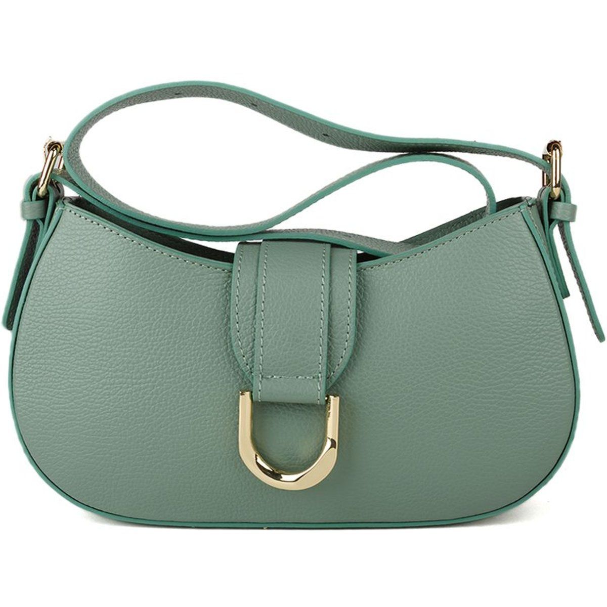 Elegante geschwungene Leder-Schultertasche