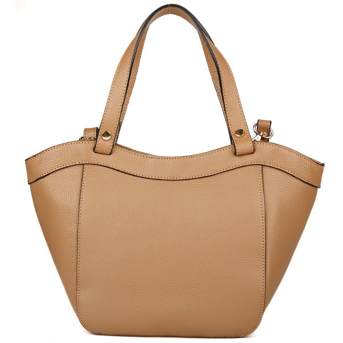 Schultertasche aus genarbtem Leder