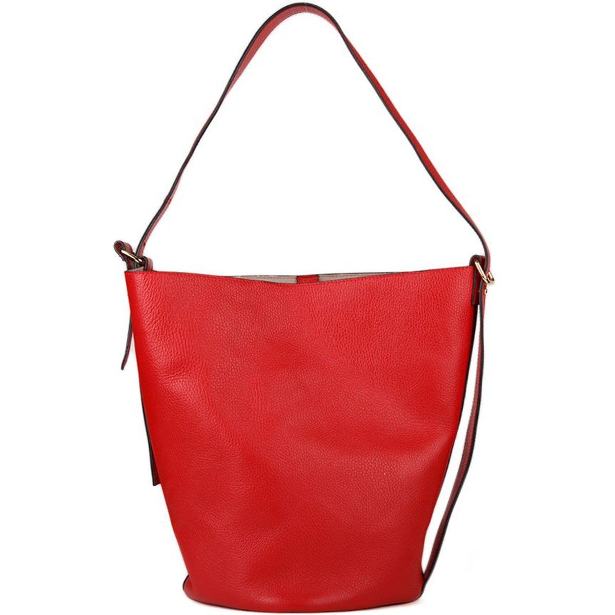 Strukturierte Leder-Beuteltasche