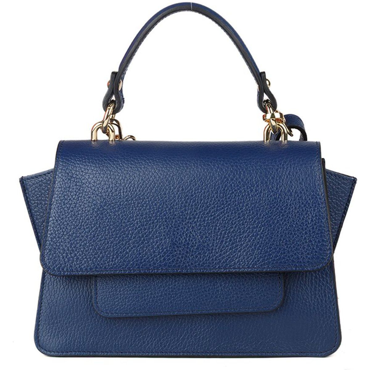 Strukturierte Trapez-Handtasche aus Leder