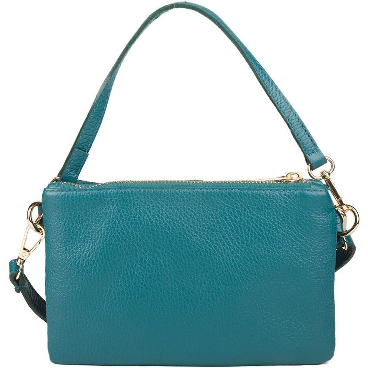 Strukturierte Lederhandtasche mit Tragegriff