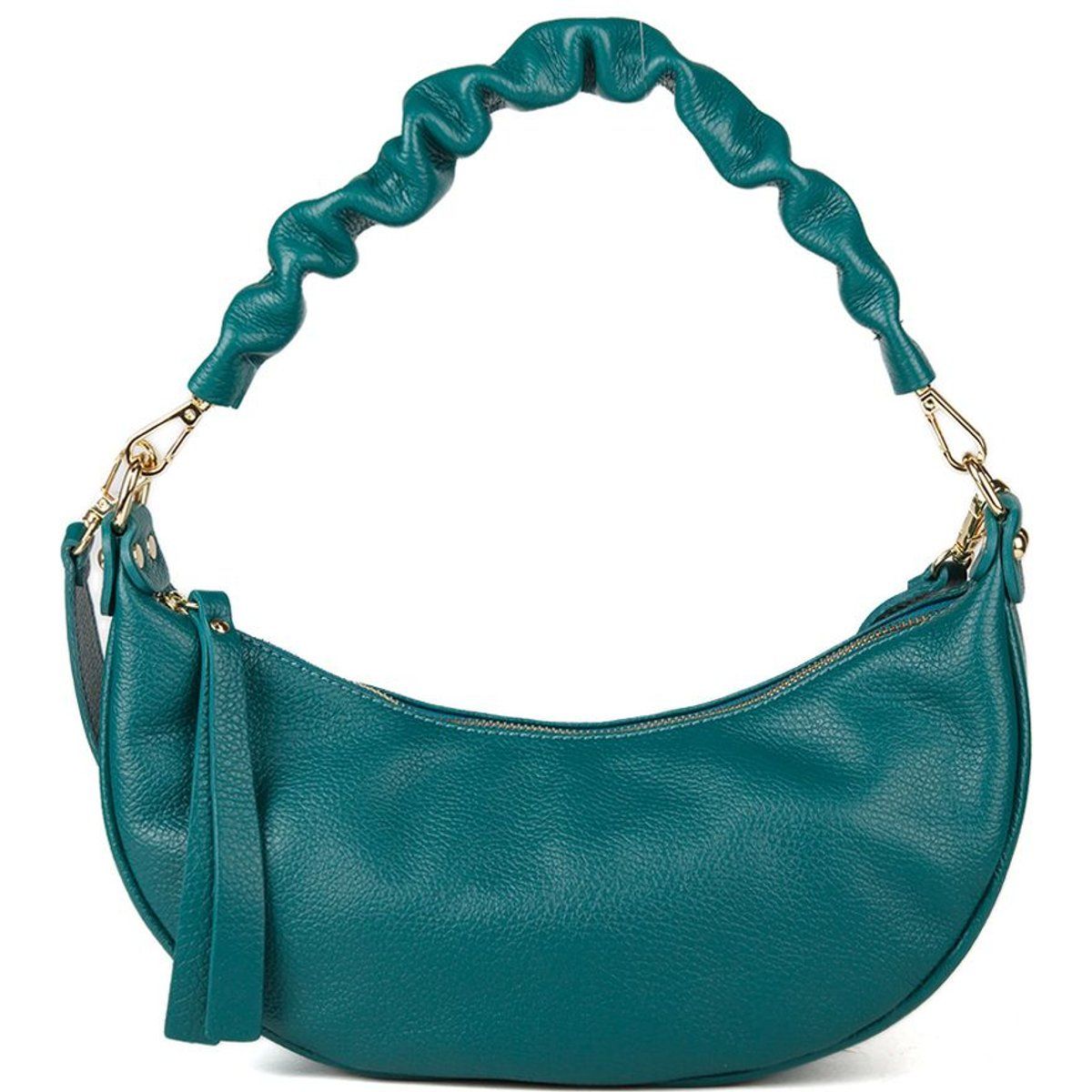 Halbmond-Hobo-Tasche mit gerafftem Griff