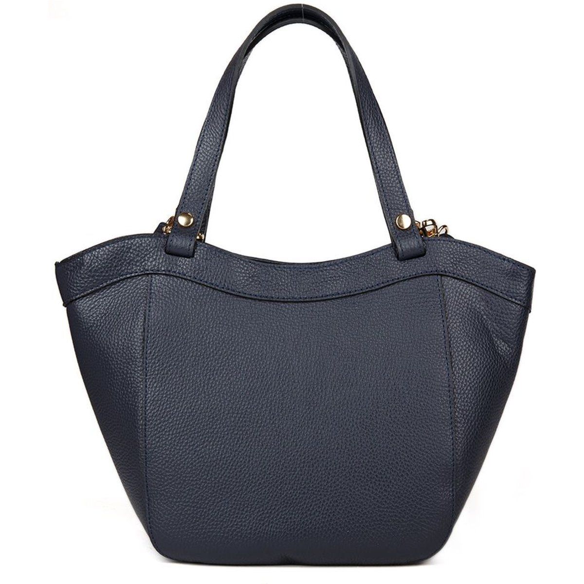 Strukturierte Schultertasche aus genarbtem Leder