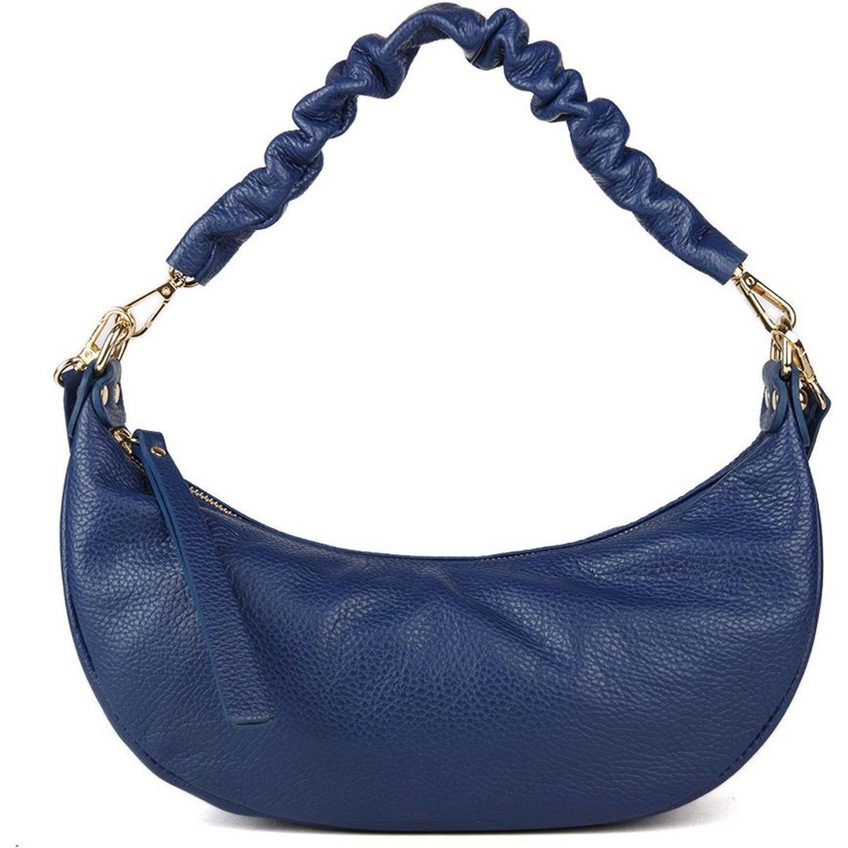 Halbmöndförmige Tasche aus genarbtem Leder