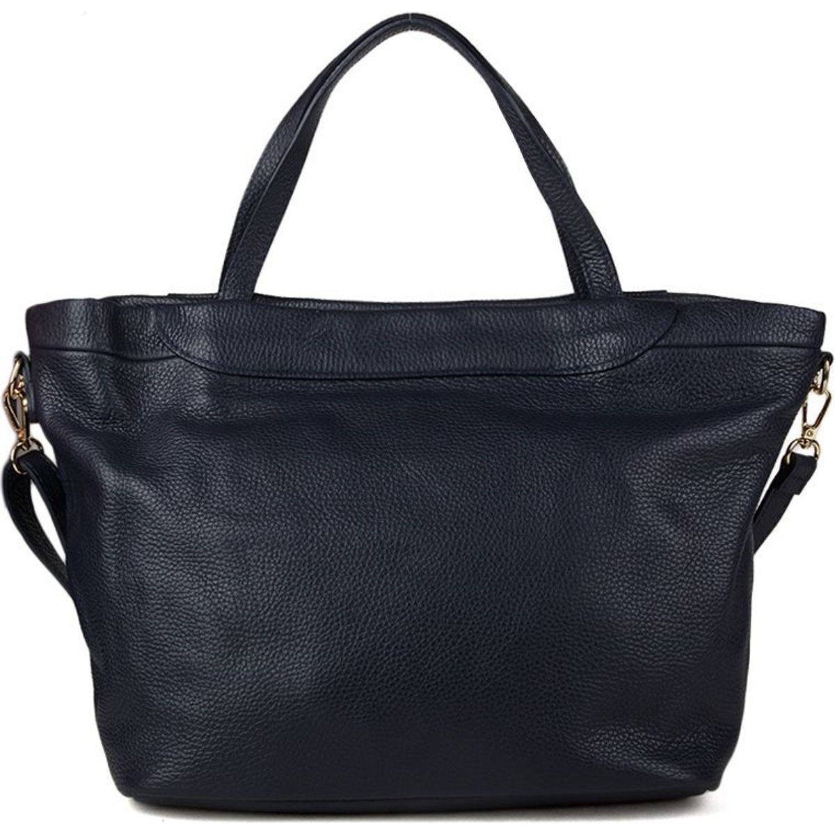 Genarbte Lederhandtasche mit Riemen