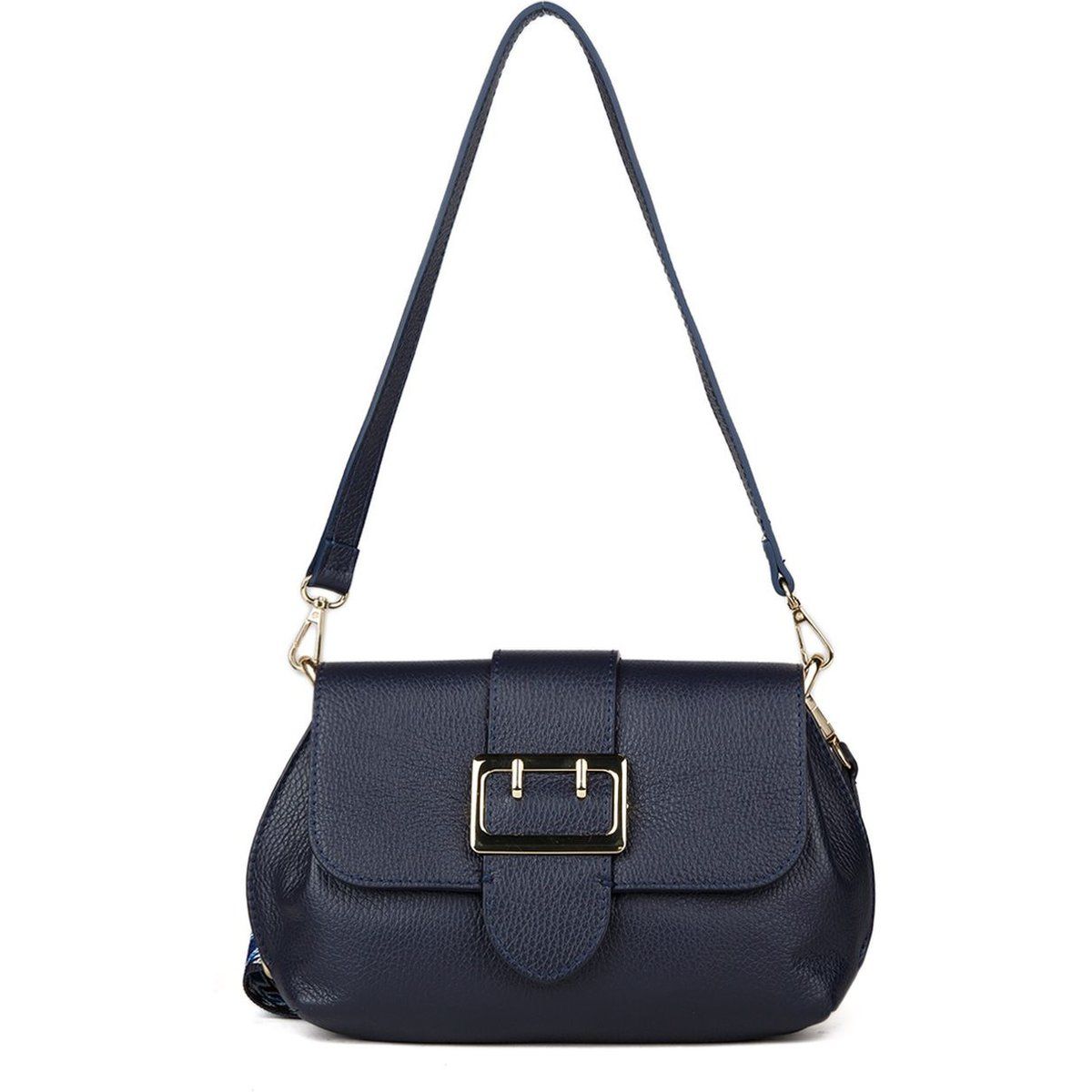 Elegante Schultertasche aus genarbtem Leder