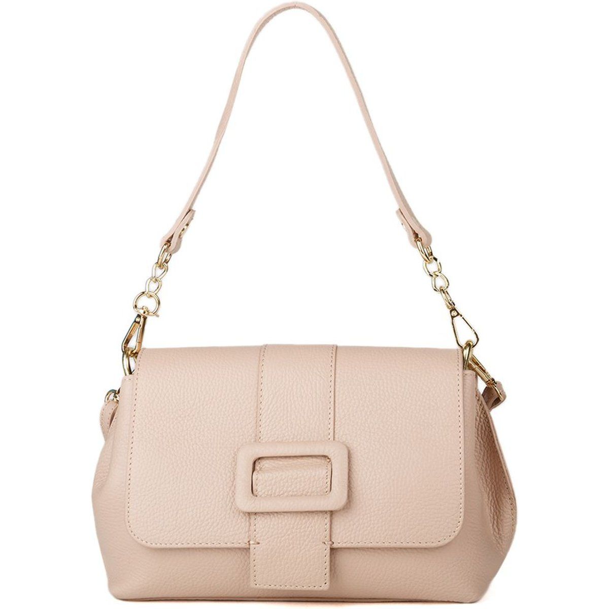 Elegante Leder-Schultertasche mit Schnalle