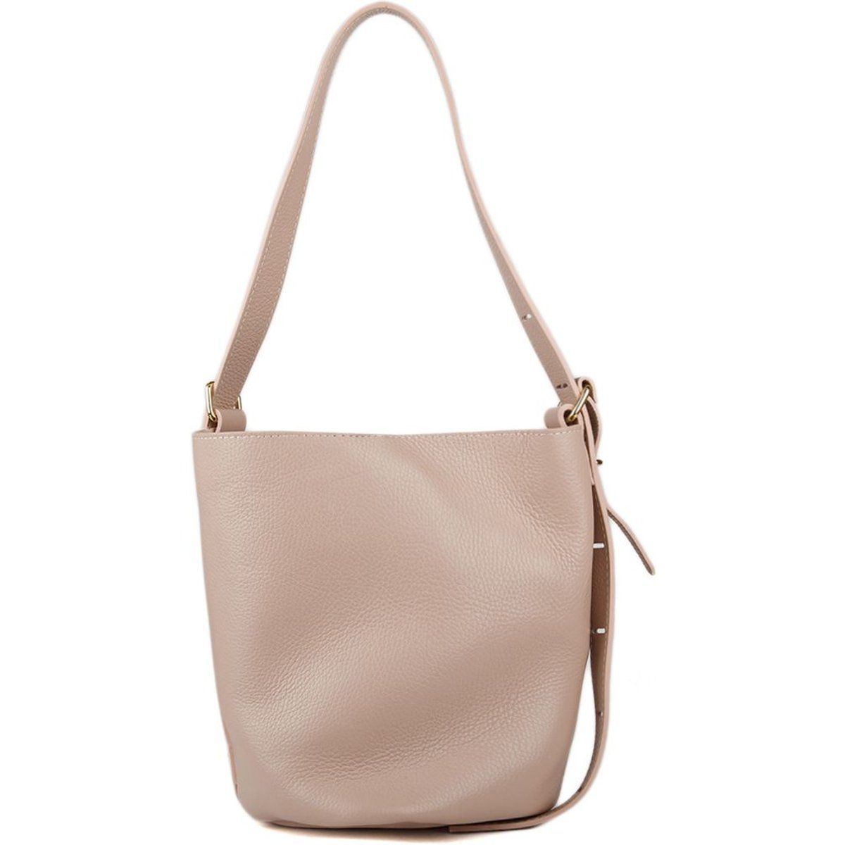 Minimalistische Schultertasche aus genarbtem Leder