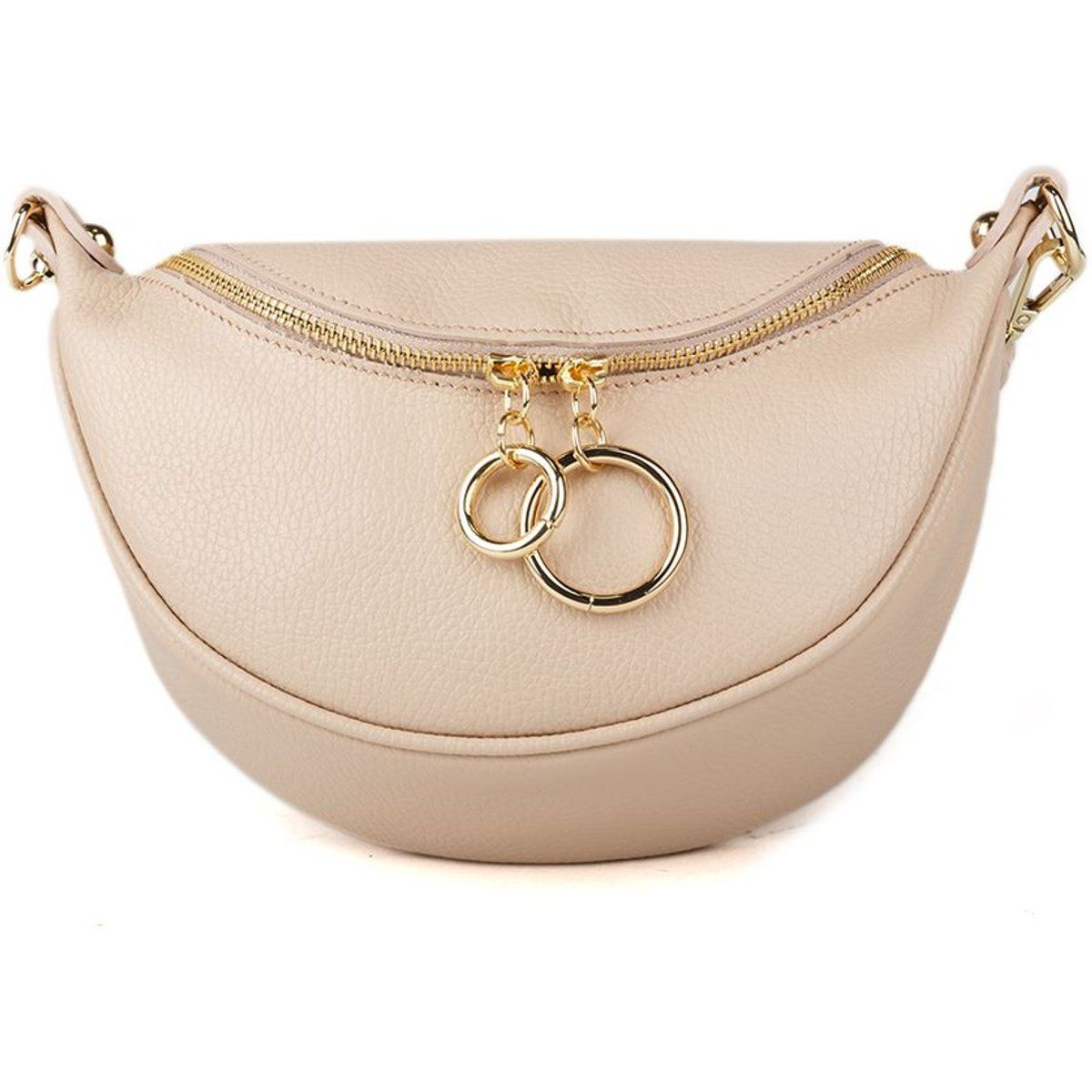 Halbmond-Schultertasche aus Leder