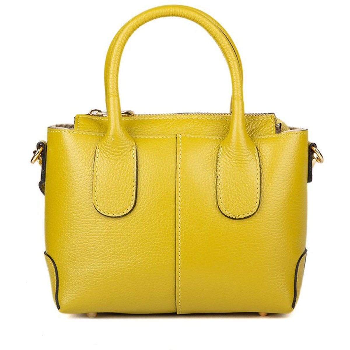 Henkeltasche aus genarbtem Leder
