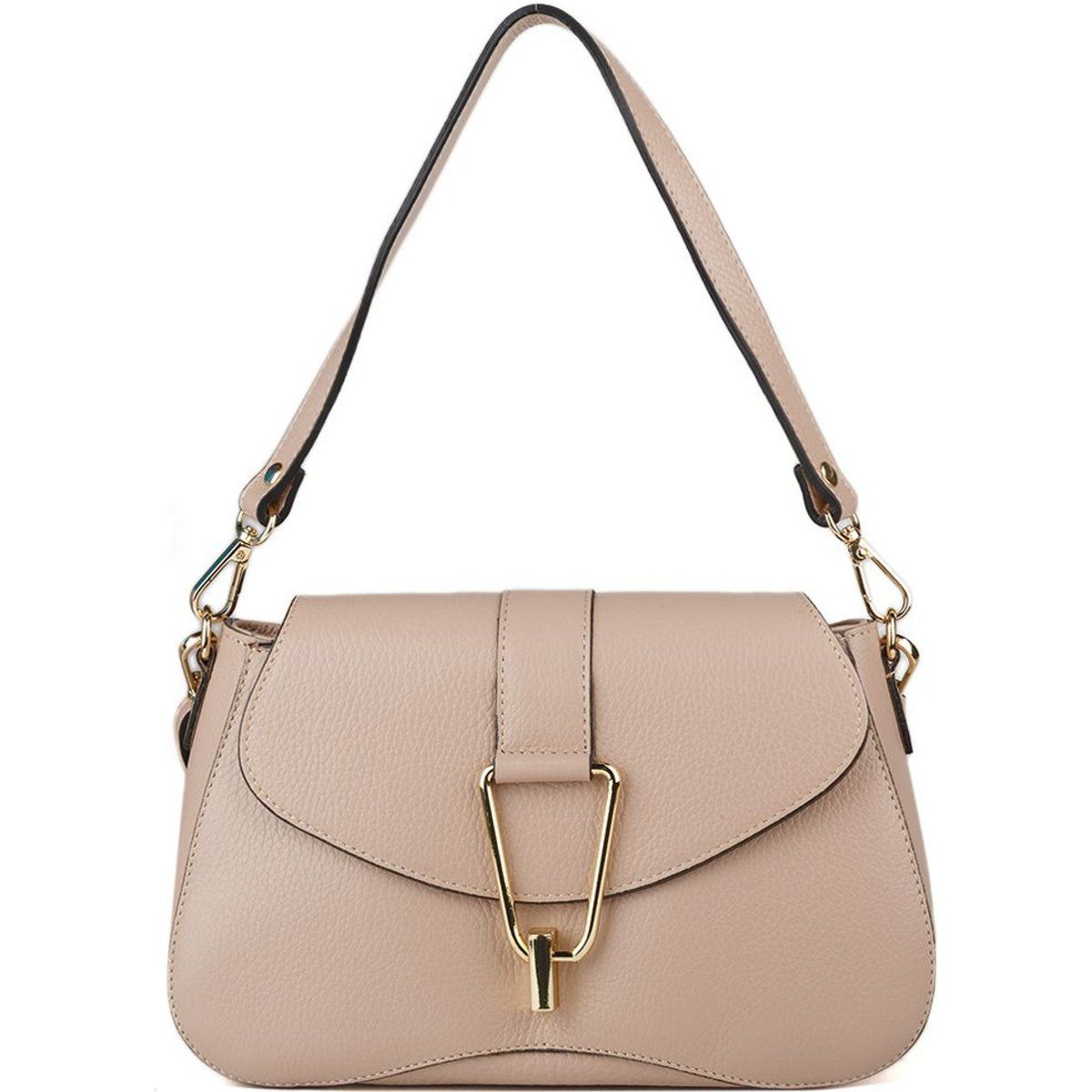 Elegante Leder-Schultertasche mit Verschluss
