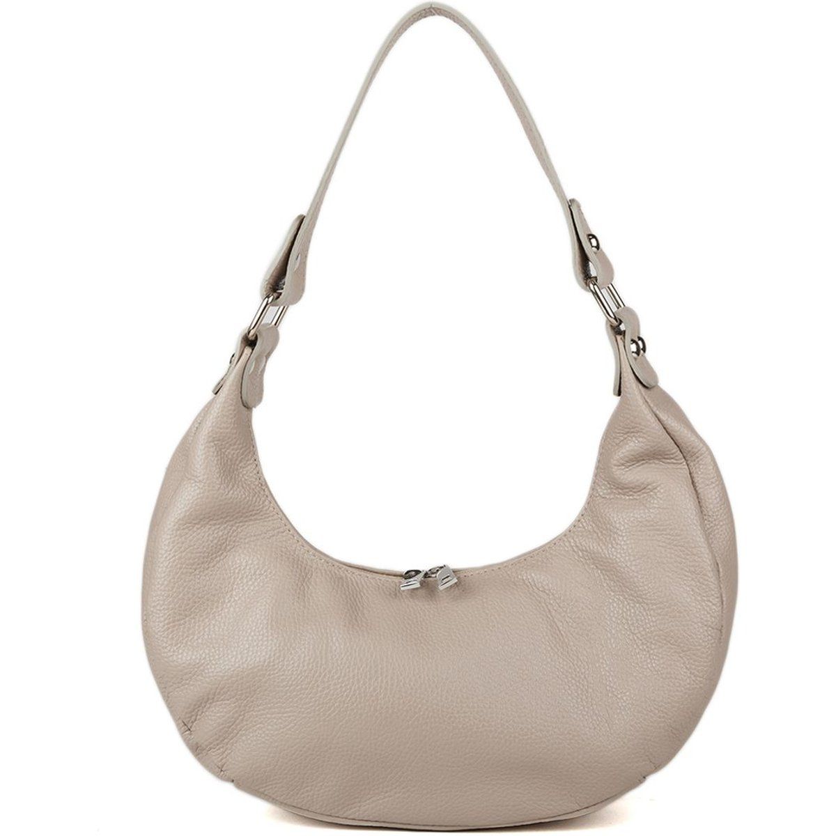 Minimalistische Leder-Schultertasche in Halbmondform