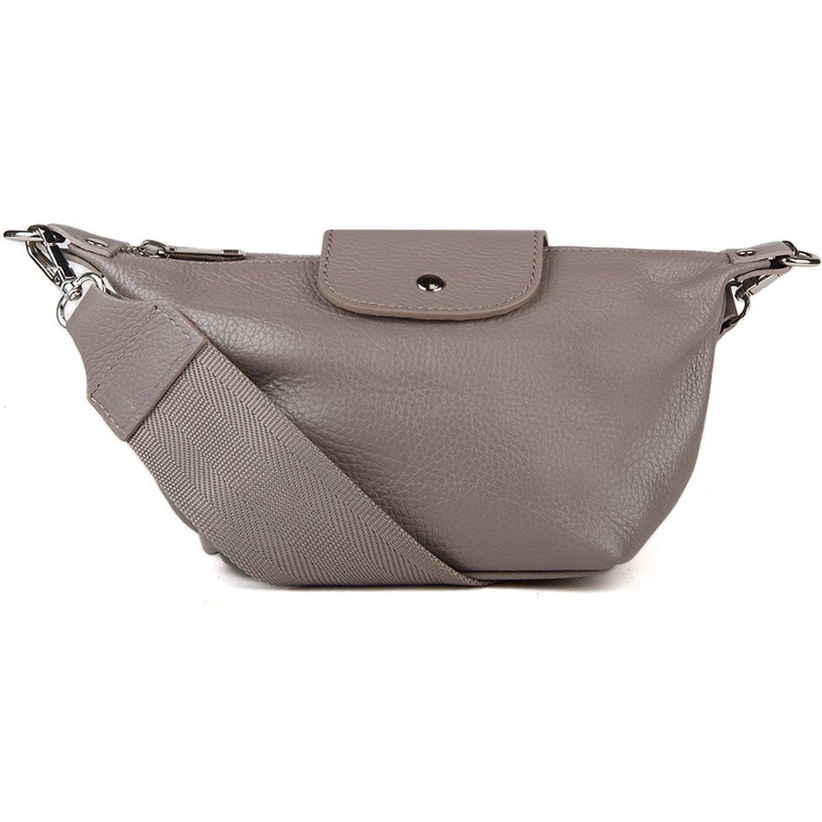 Leder-Crossbody-Tasche mit breitem Gurt