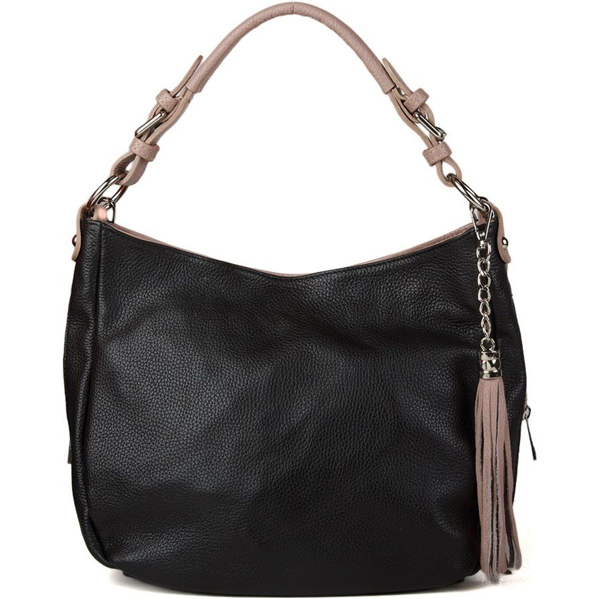 Strukturierte Hobo-Tasche mit Quaste