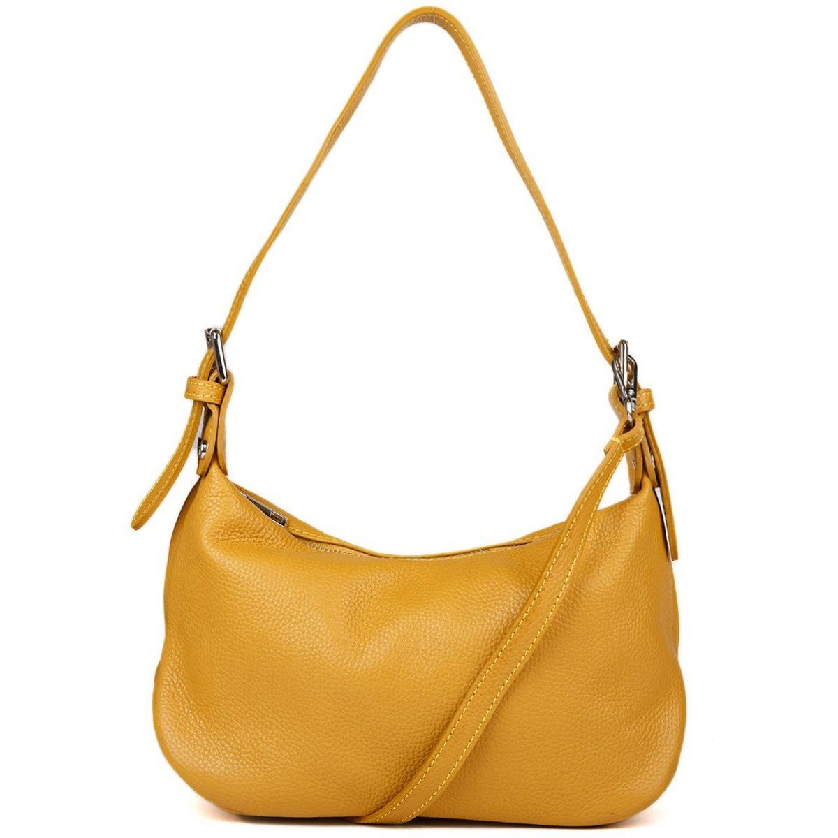 Weiche Schultertasche aus genarbtem Leder