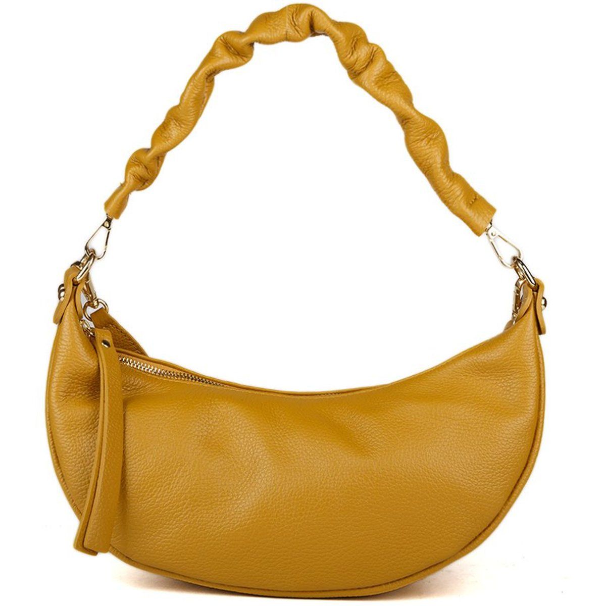 Halbmondförmige Leder-Schultertasche