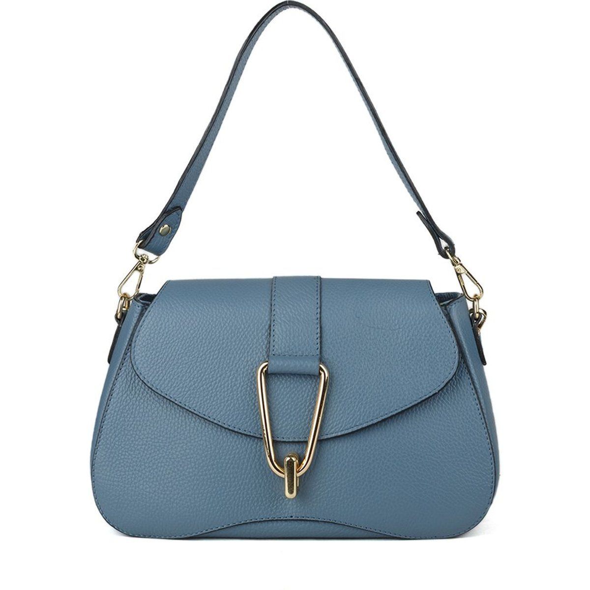 Elegante Leder-Schultertasche mit Klappe