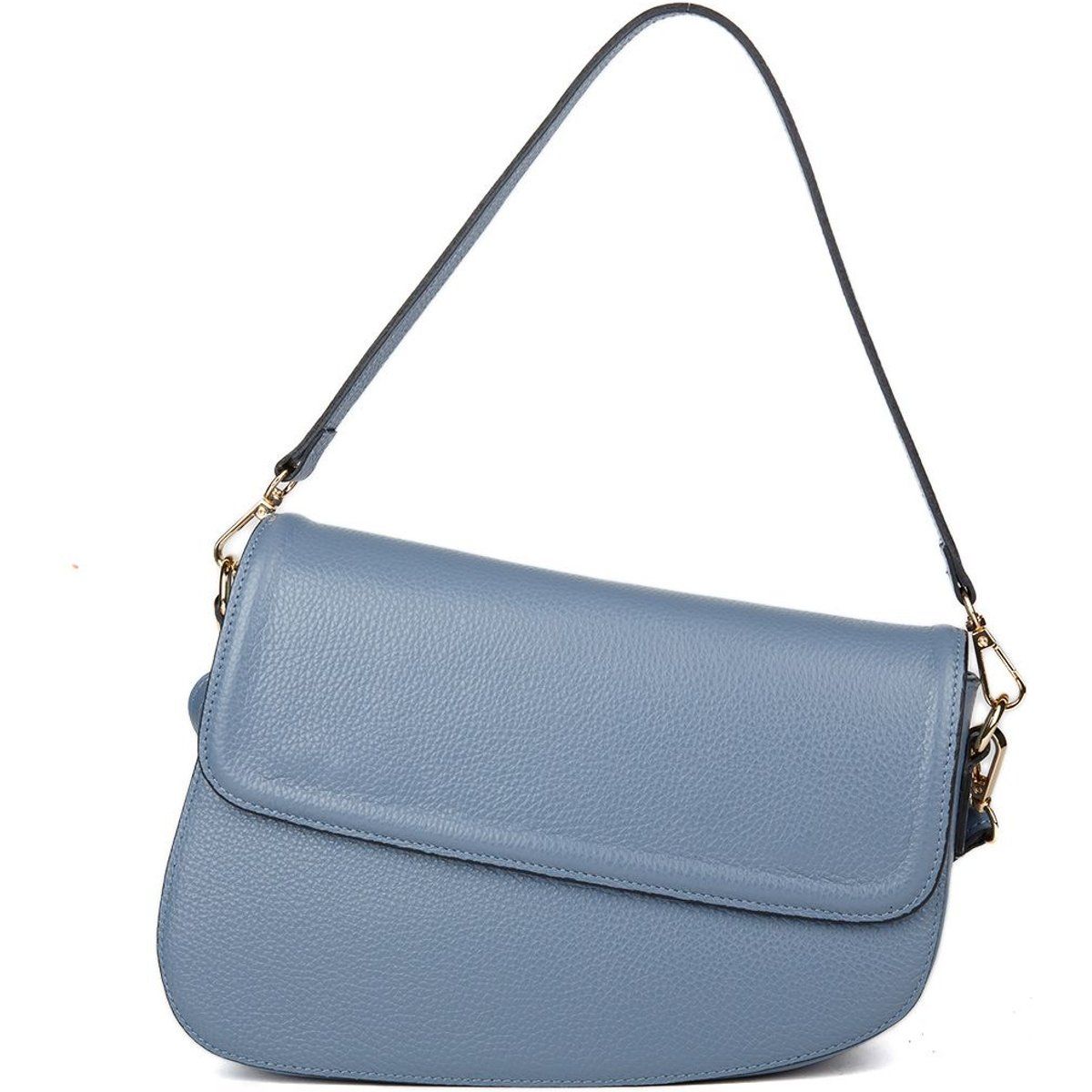 Asymmetrische Satteltasche aus genarbtem Leder