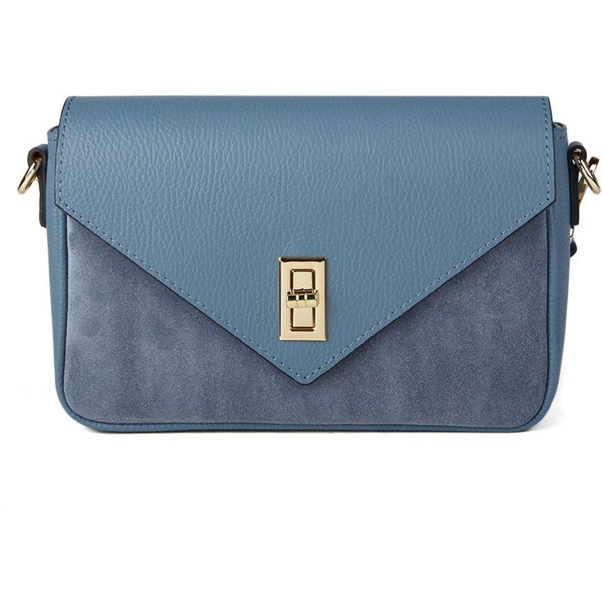Strukturierte Schultertasche aus Materialmix