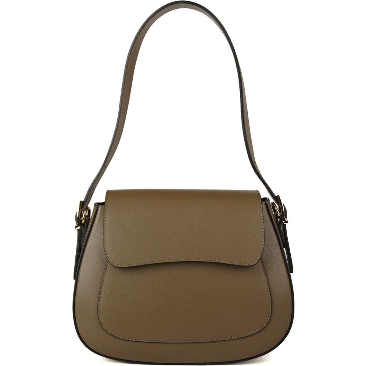 Minimalistische Sattel-Schultertasche aus Leder