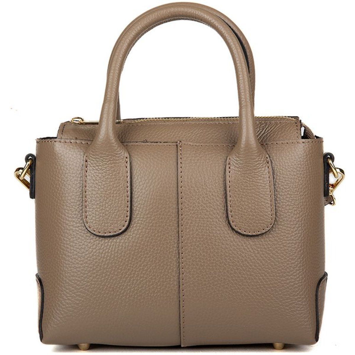 Strukturierte Leder-Henkeltasche