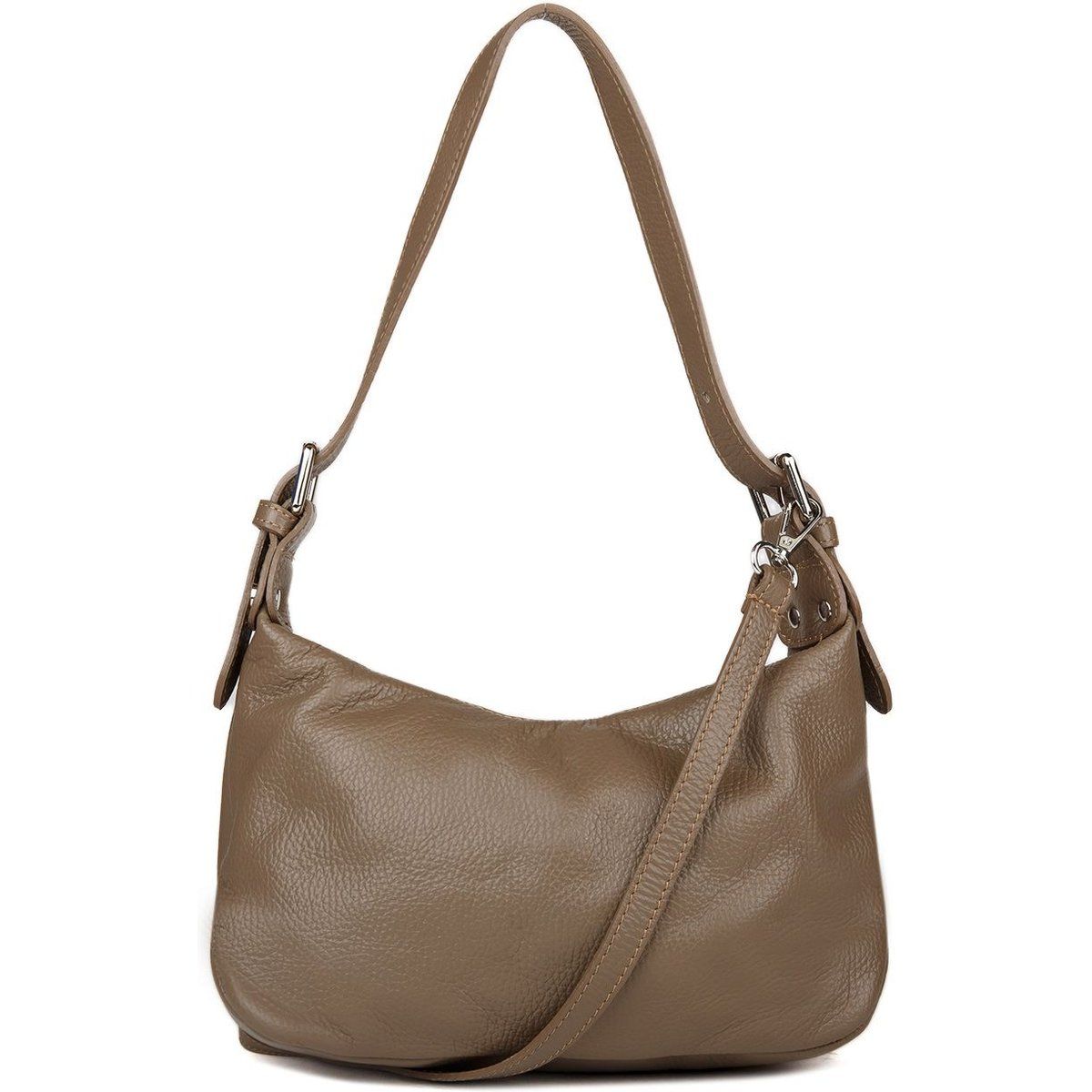 Weiche Schultertasche aus genarbtem Leder