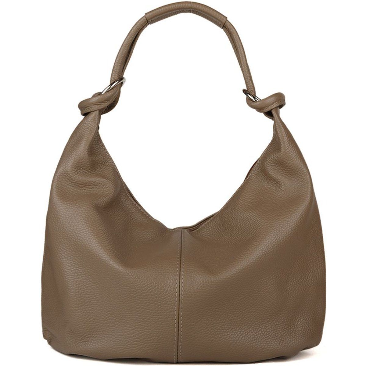 Leder-Hobo-Tasche mit Narbenstruktur