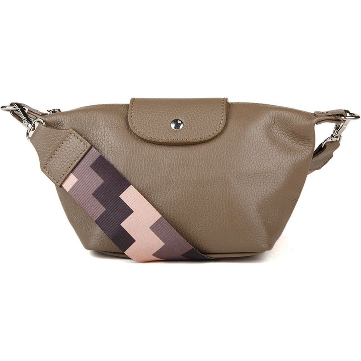 Leder-Slingtasche mit dekorativem Gurt