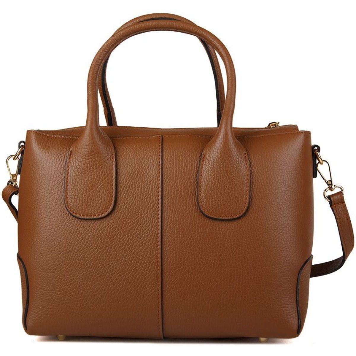 Strukturierte Henkeltasche aus Leder