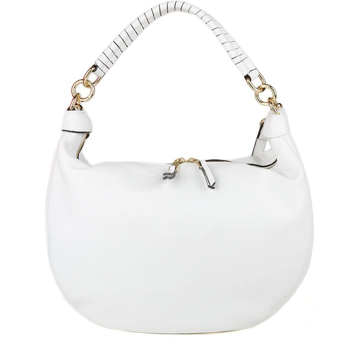 Hobo-Schultertasche aus genarbtem Leder