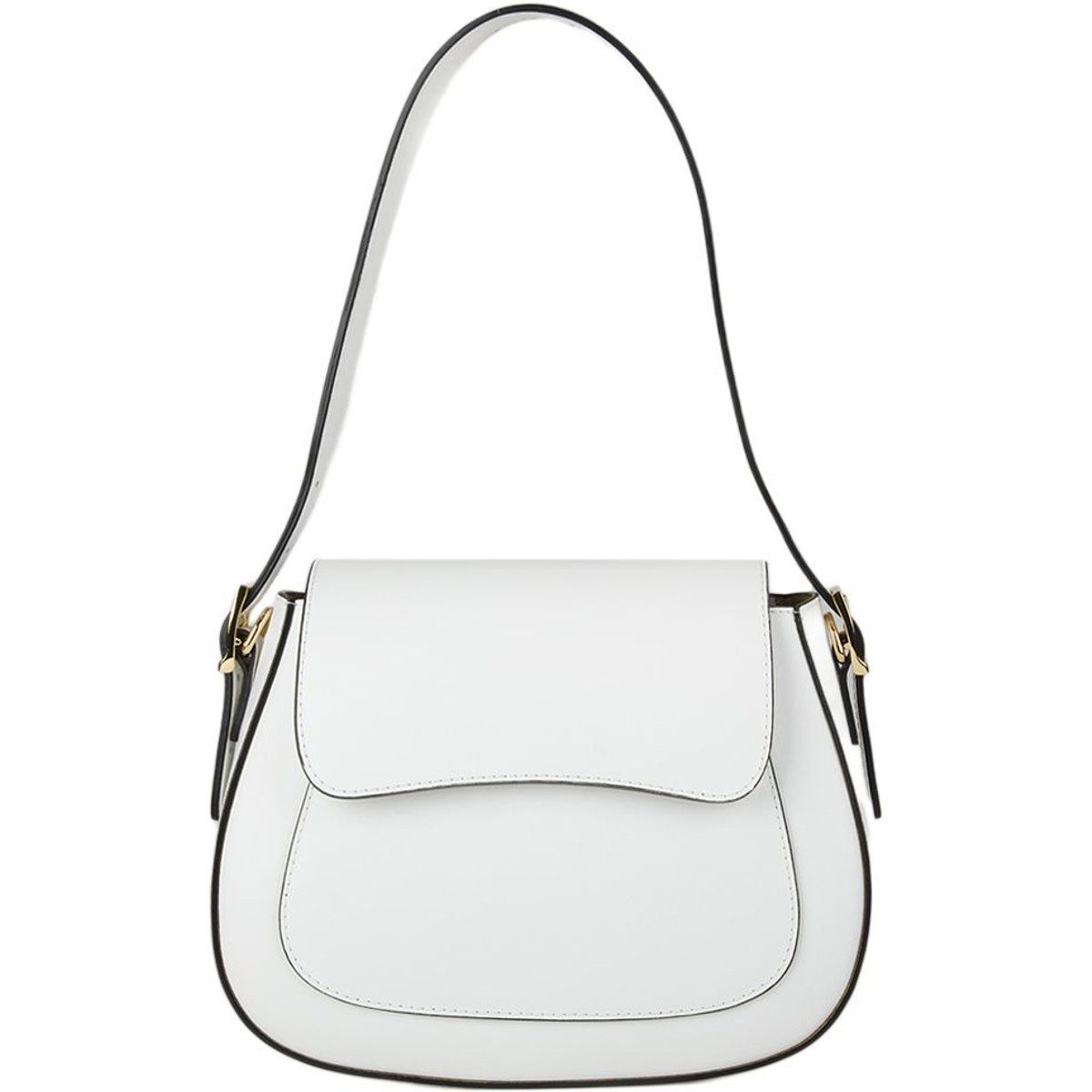 Minimalistische Leder-Satteltasche Schultertasche