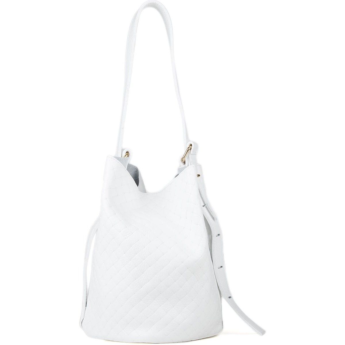 Gesteppte Leder-Beuteltasche