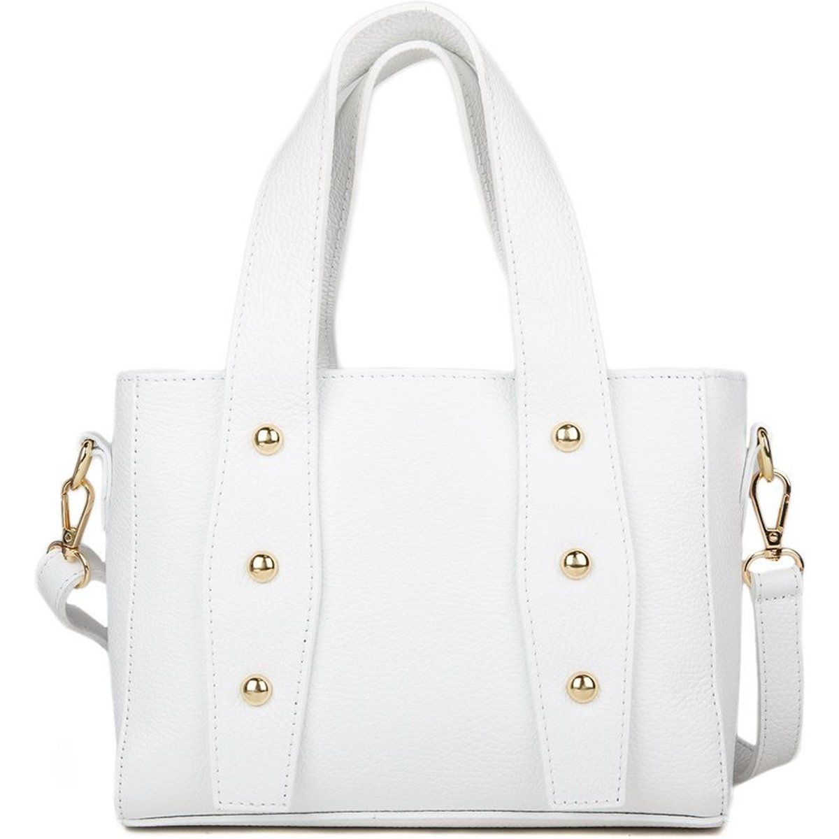 Kleine Ledertasche mit Goldnieten