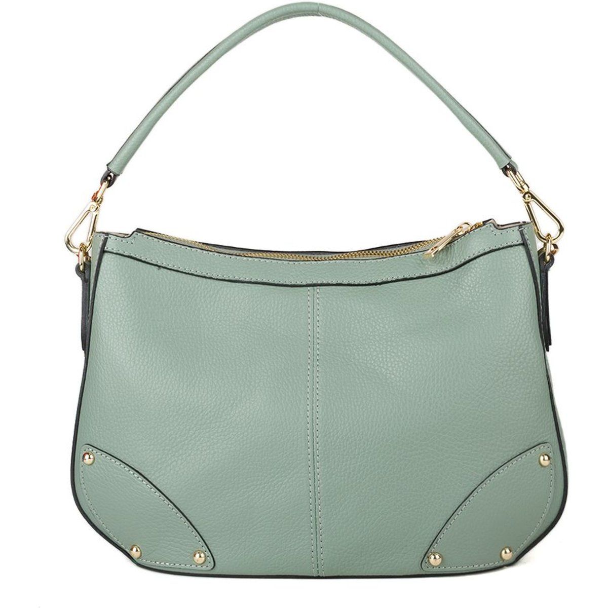Klassische Hobo-Tasche aus genarbtem Leder