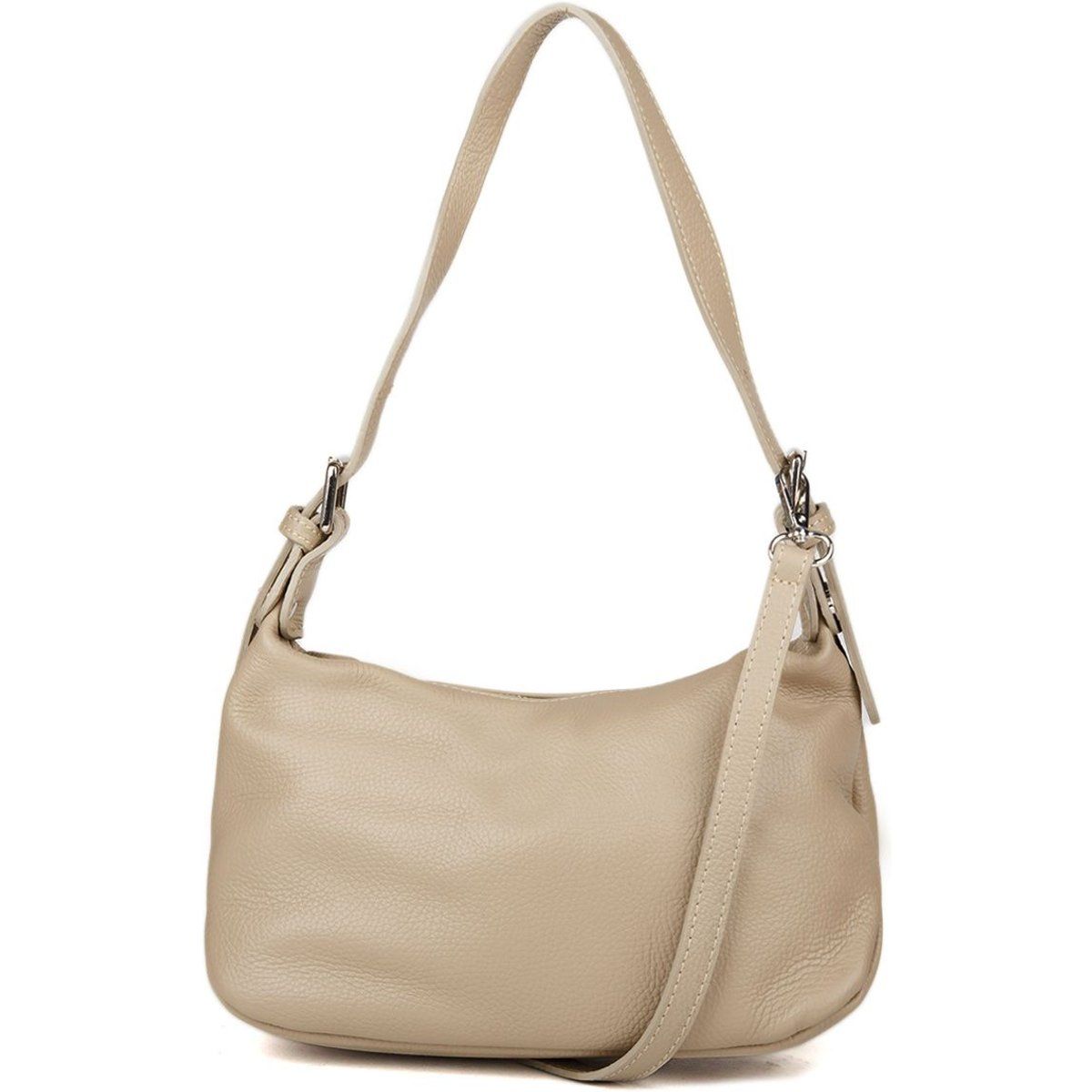 Minimalistische Schultertasche aus genarbtem Leder