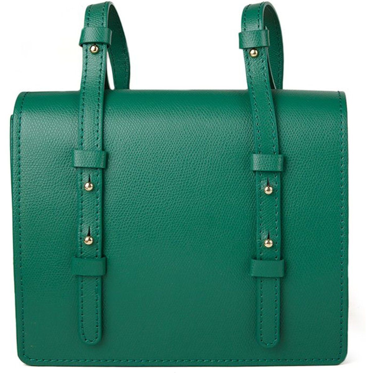 Strukturierte Leder-Überschlagtasche