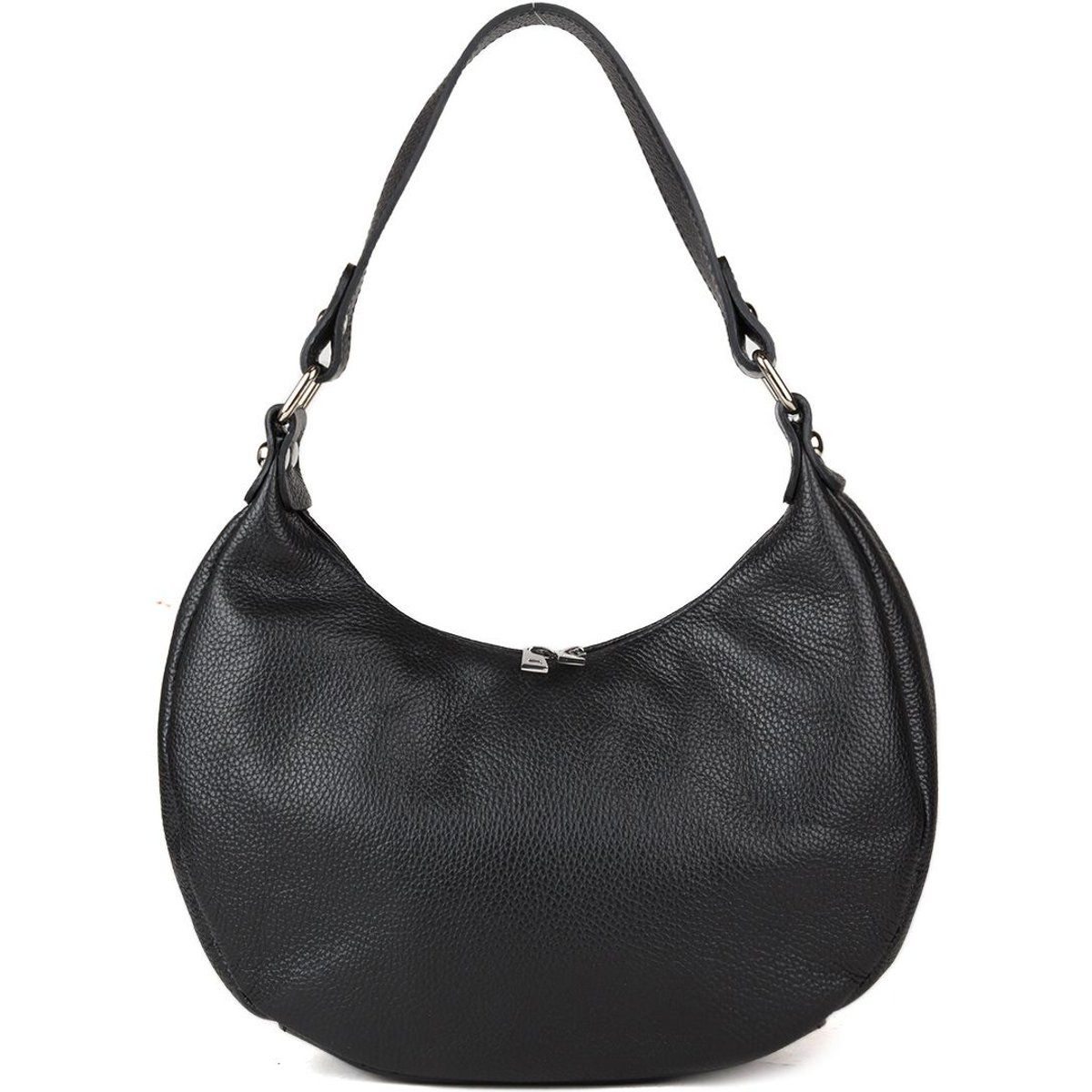Elegante Leder-Schultertasche in Halbmondform