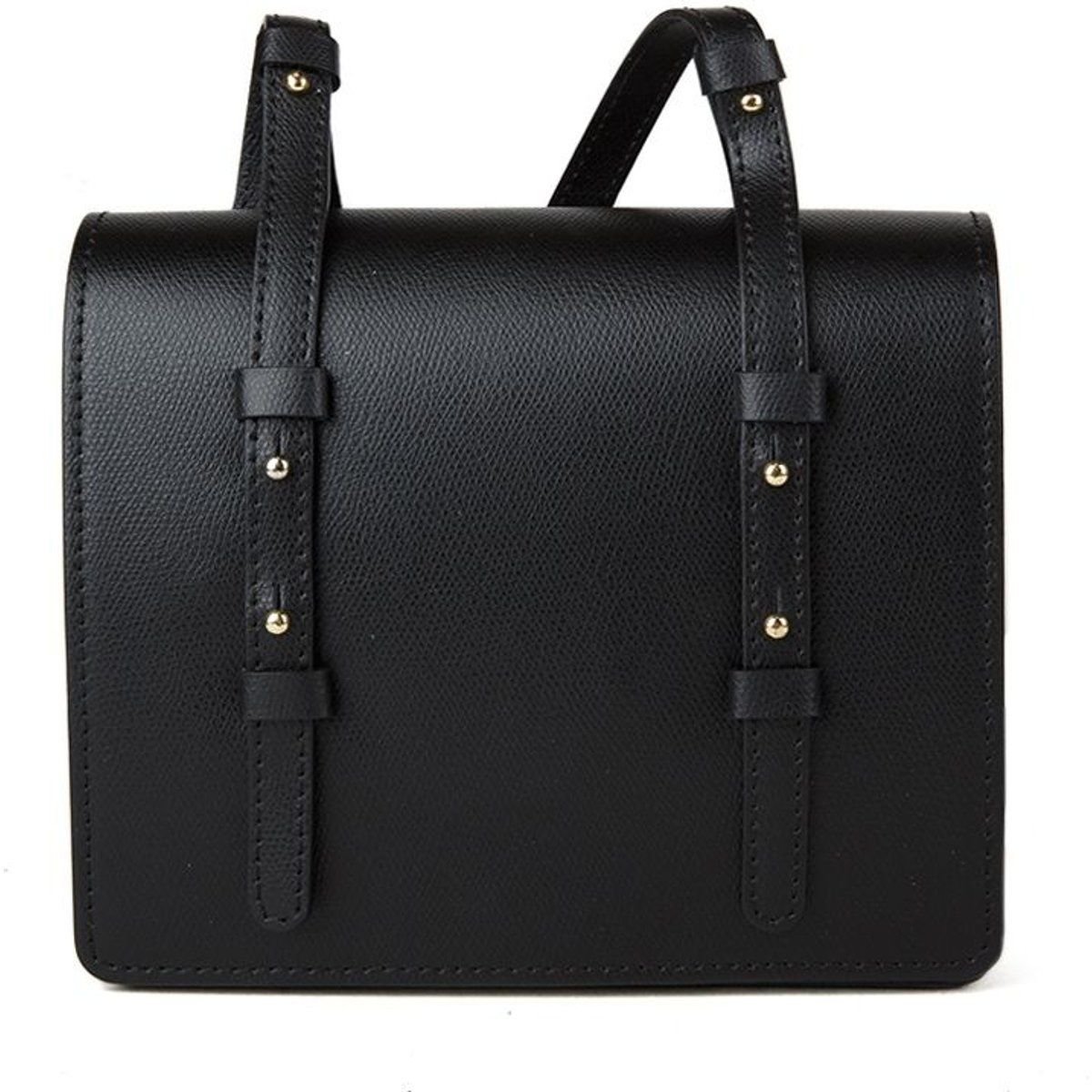 Strukturierte Ledertasche mit Nietendetails