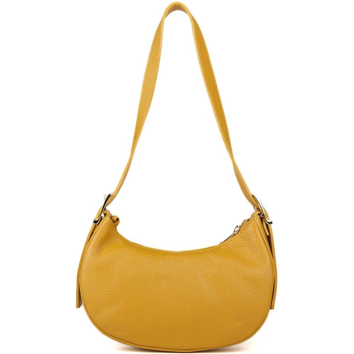 Halbmondförmige Leder-Schultertasche