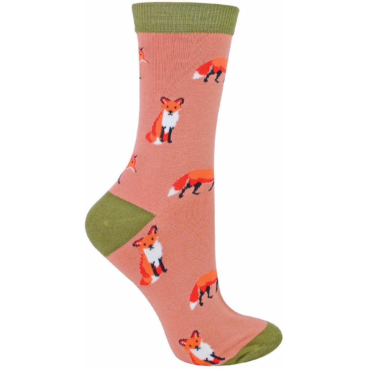 Motivsocken mit Fuchsmuster aus Bambus