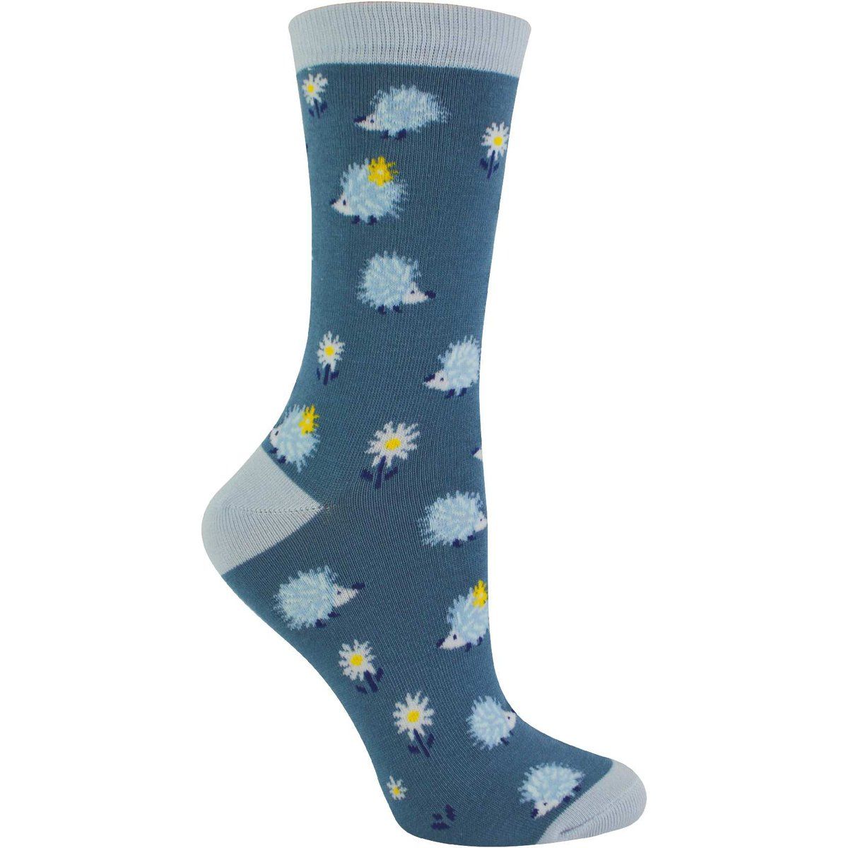 Verspielte Socken mit Igel- und Gänseblümchen-Muster