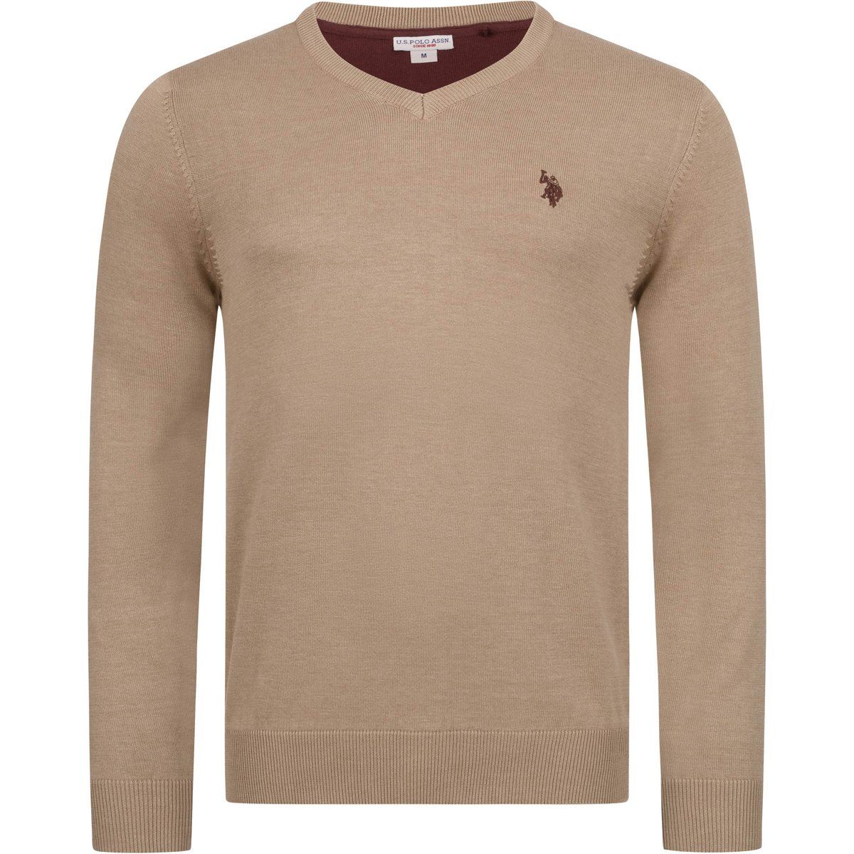 Klassischer Strickpullover mit V-Ausschnitt