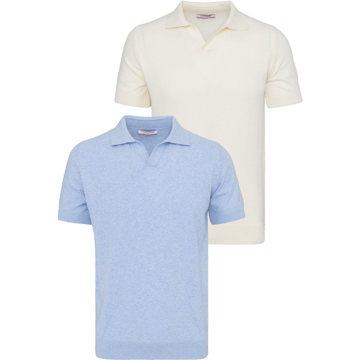 Kurzarm-Feinstrick-Polo-Duo