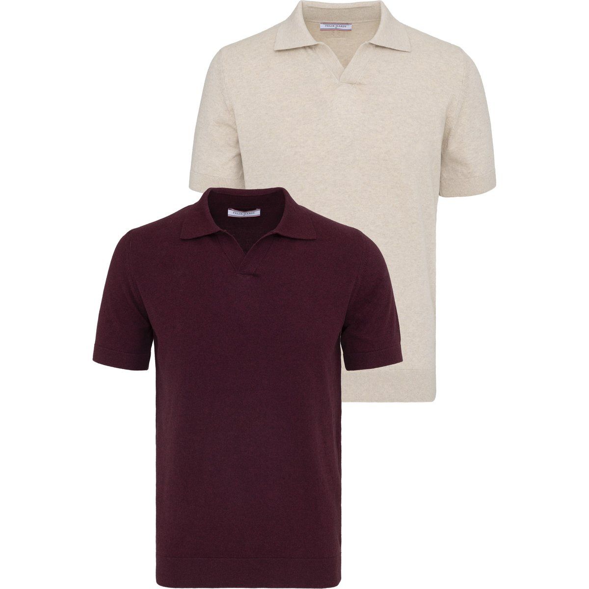 Essentielle kurzärmelige Strick-Poloshirts