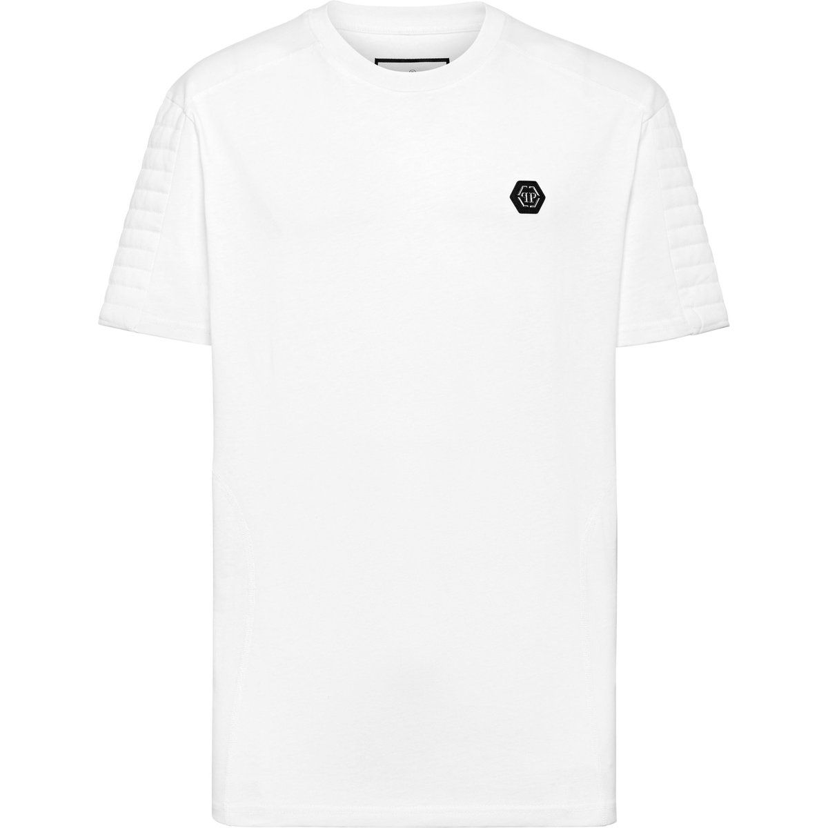 Rundhals-T-Shirt mit gesteppten Details