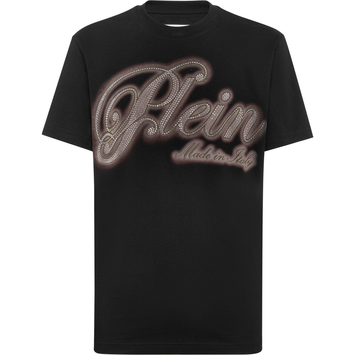 Jersey-T-Shirt mit Strass-Signatur