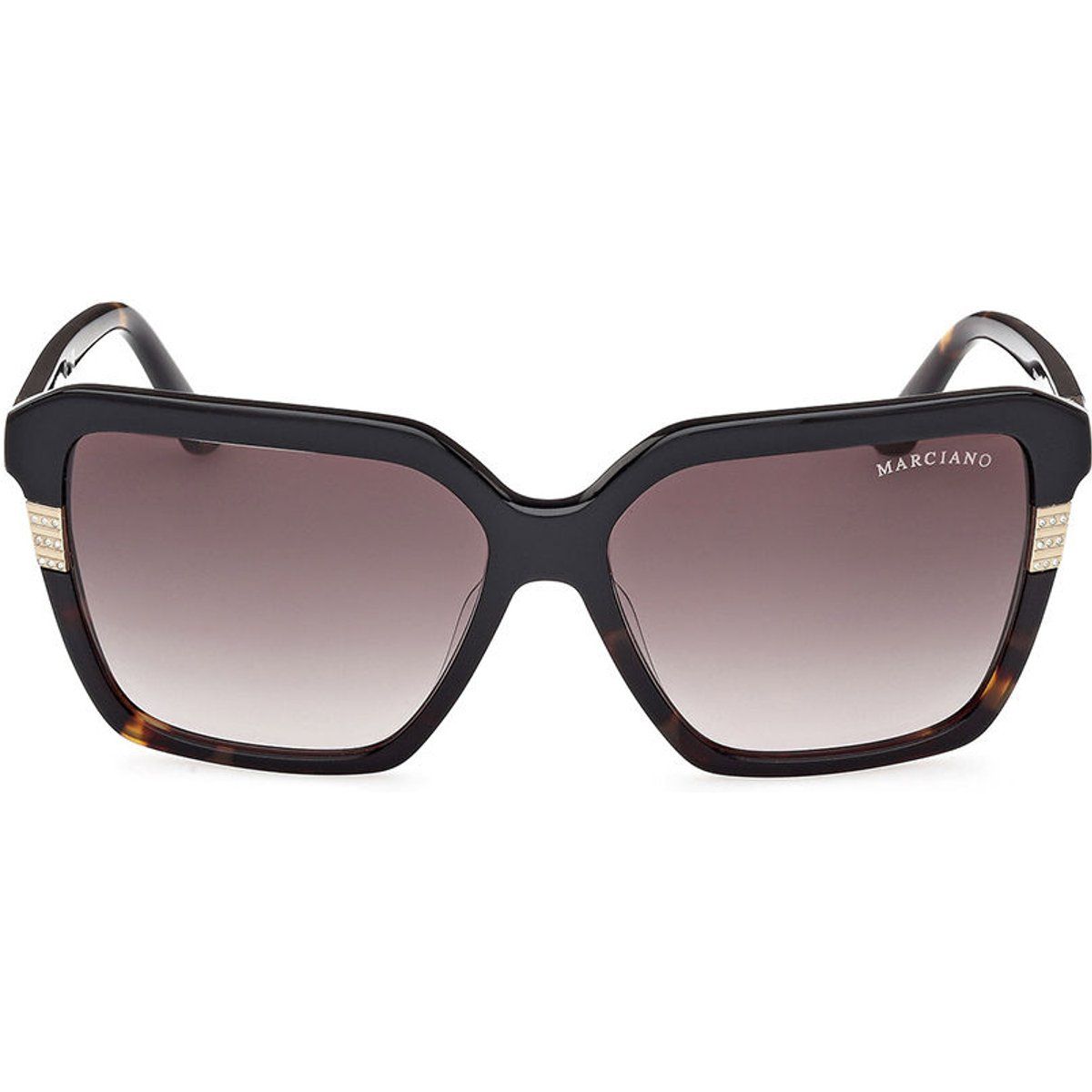 Oversized-Schmetterlings-Sonnenbrille mit Kristalldetails