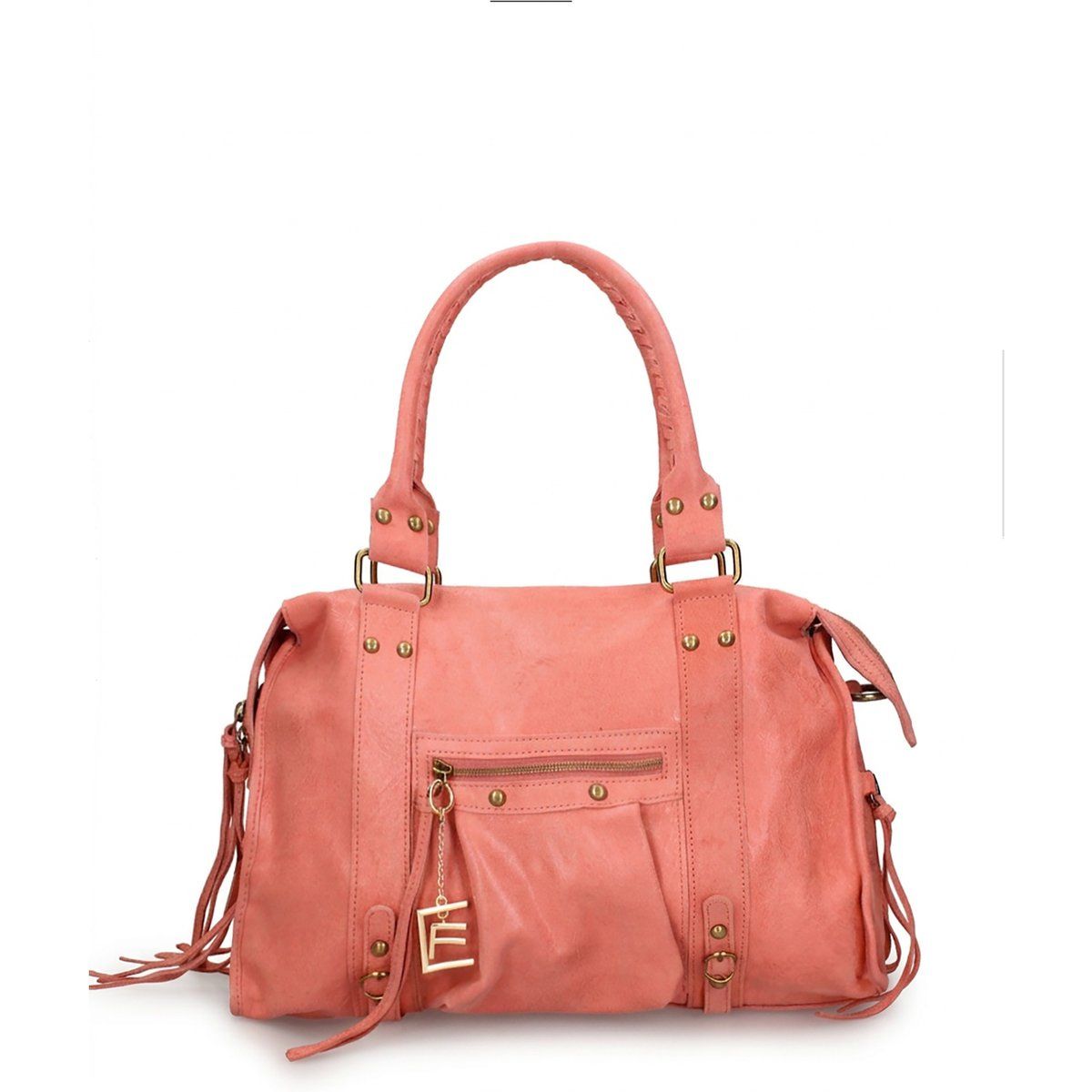 Schicke Leder-Satchel mit Fransen