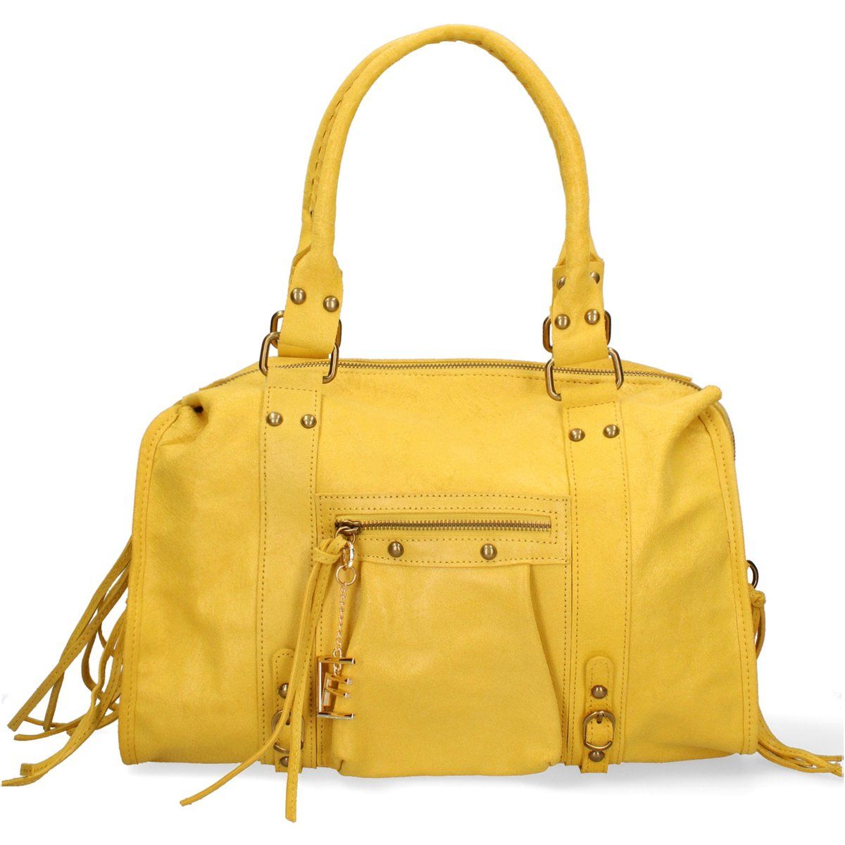 Fransen-Schultertasche aus Leder
