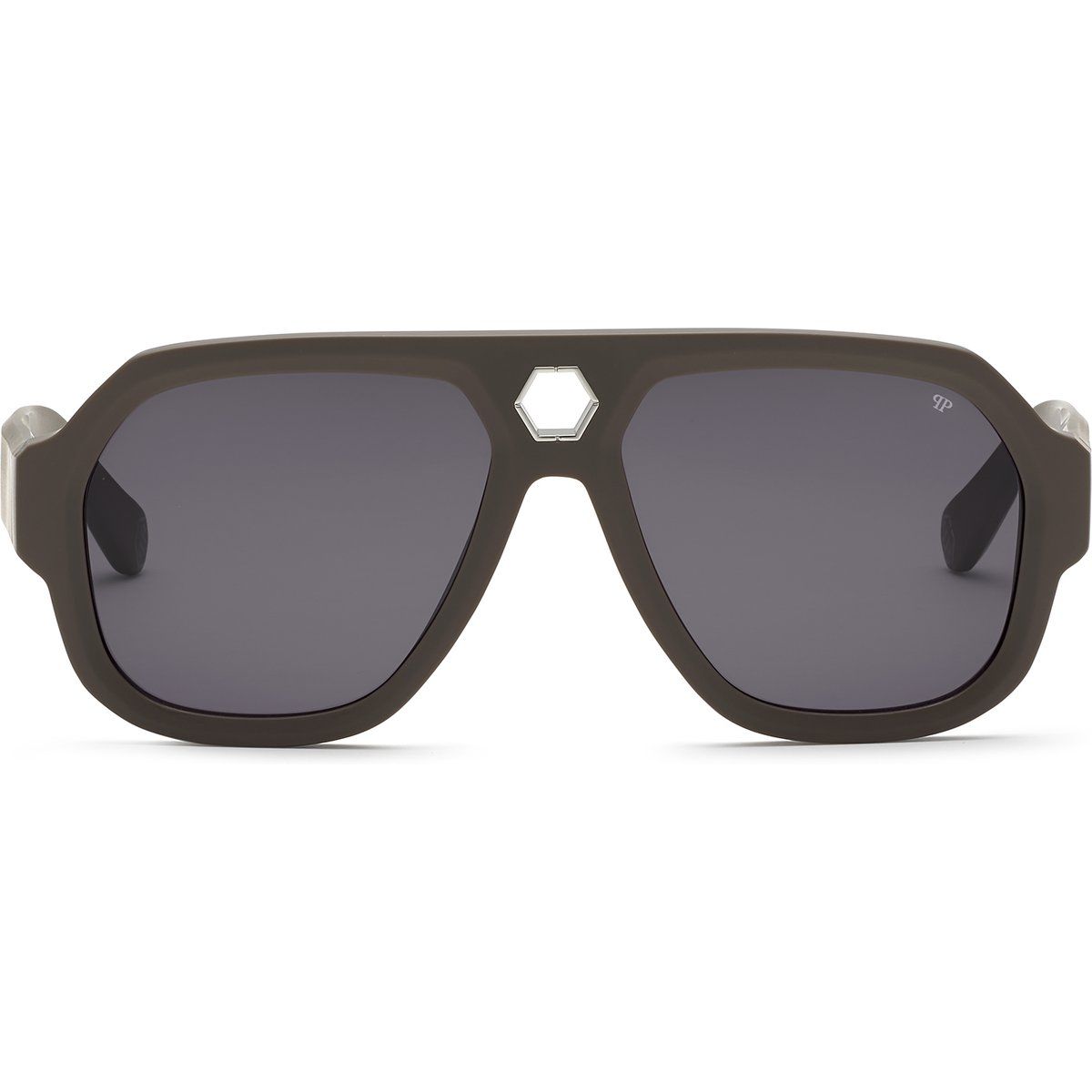 Moderne Pilotenbrille mit hexagonalem Detail